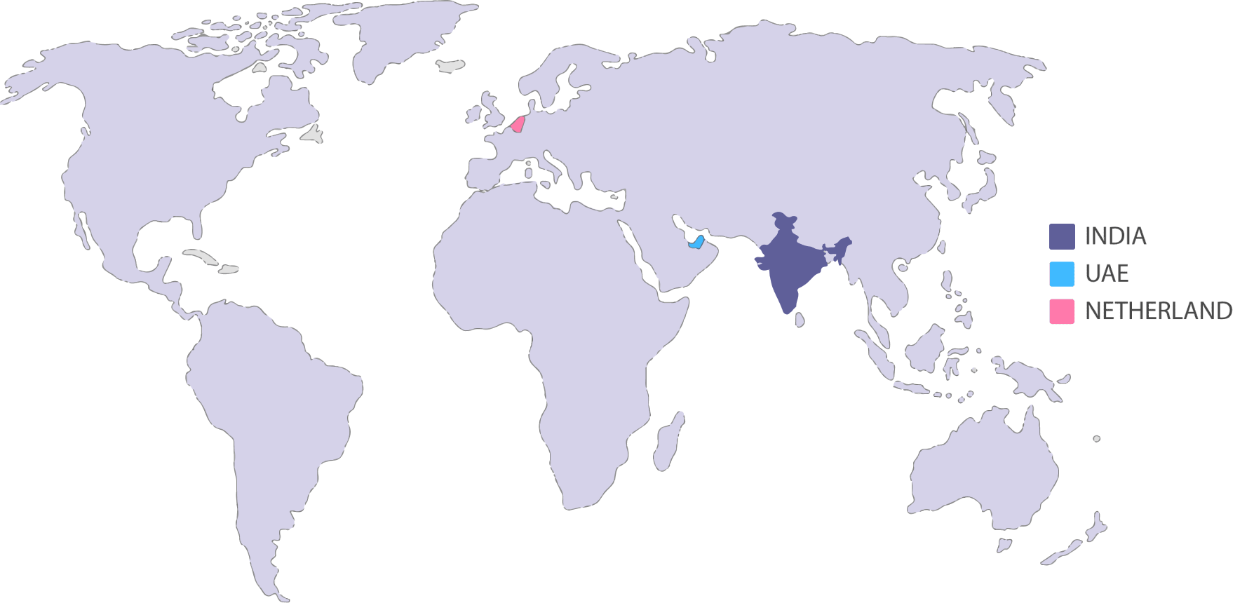 World map image, symbolizing Optima Life Science's global presence worldwide